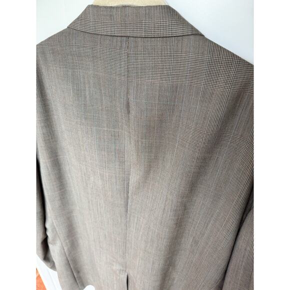 Lands End Mens Size 46L Multicolored Plaid wool Suit Jacket Sport Coat Blazer - Picture 6 of 16